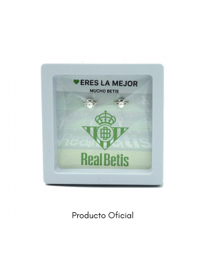 PENDIENTES PERLA CON TARJETA OFICIAL REAL BETIS...