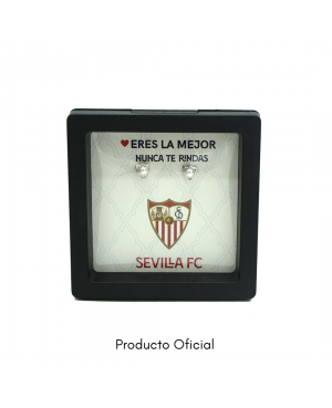 PENDIENTES PERLA CON TARJETA OFICIALES SEVILLA F.C /...