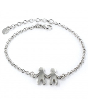 Pulsera Plata con dos niños