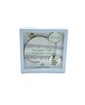 CONJUNTO OFICIAL ACERO LLAVERO Y BRAZALETE RBB