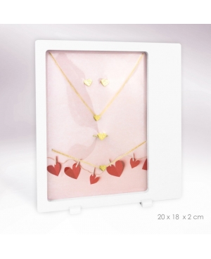 CONJUNTO CORAZÓN EN PLATA CHAPADA / JMD18012401