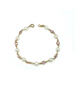 PULSERA CIRCONITAS ROSAS ORO 18KL / OT14102505