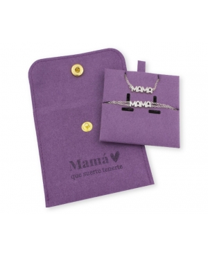 GARGANTILLA Y PULSERA MAMÁ PLATA RODIADA / JMD14012616