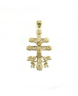 COLGANTE CRUZ DE CARAVACA ORO 18KL