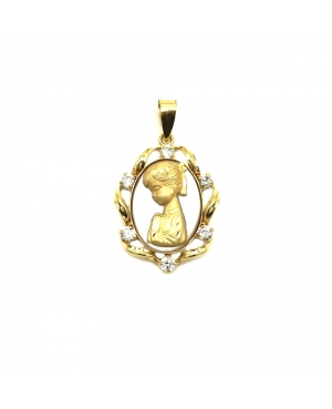 MEDALLA VIRGEN NIÑA ORO 18KL