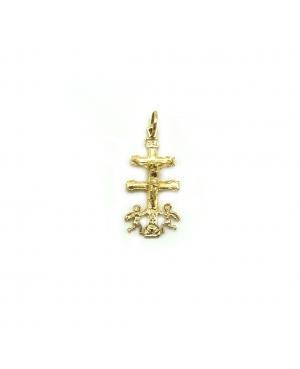 COLGANTE CRUZ DE CARAVACA ORO 18KL