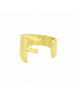 ANILLO LETRA F ACERO DORADO / JMD3007244