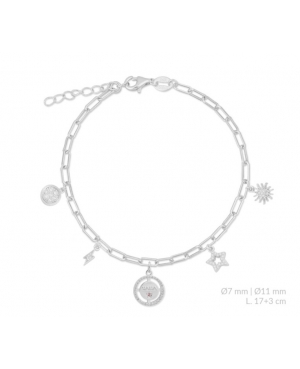 PULSERA MAMÁ EN PLATA DE LEY RODIADA / JMD27122319
