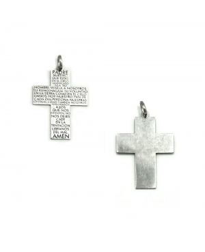 COLGANTE CRUZ PADRE NUESTRO PLATA DE LEY / MC0504196