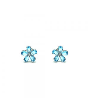 PENDIENTES PLATA  FLOR TURQUESA / MC31081710