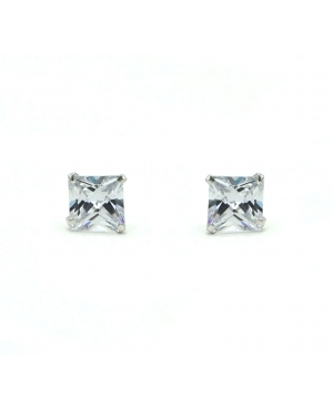 PENDIENTES PLATA CUADRADO CRISTAL / VM16072601