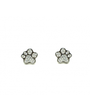 PENDIENTES PLATA HUELLA ANIMAL CIRCONITAS / VM23102522