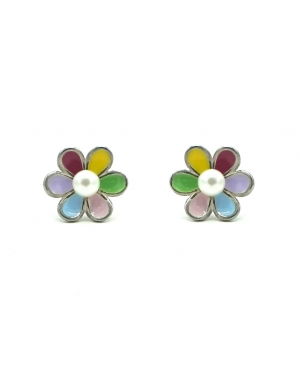 PENDIENTES FLOR PLATA DE LEY / MC03061616