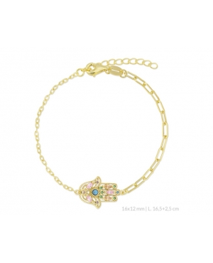 PULSERA MANO DE FATIMA PLATA CHAPADA / JMD15092601