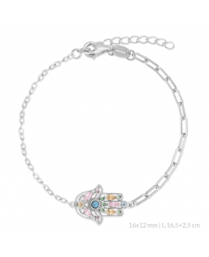PULSERA MANO DE FATIMA PLATA RODIADA / JMD15092602