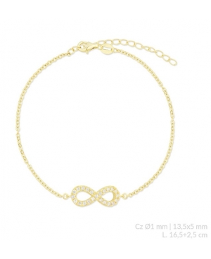 PULSERA INFINITO PLATA DE LEY CHAPADA / JMD15092604