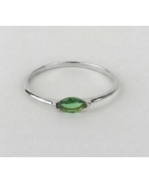 ANILLO CIRCONITA VERDE PLATA DE LEY RODIADA /...