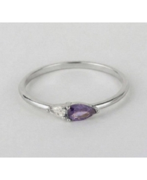 ANILLO CIRCONITA MORADA PLATA DE LEY RODIADA /...