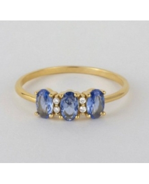 ANILLO TRESILLO AZUL PLATA DE LEY RODIADA / JMD21092607