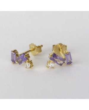 PENDIENTES CIRCONITAS PLATA DE LEY CHAPADA /...