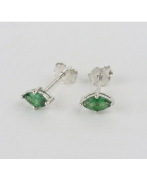 PENDIENTES CIRCONITA VERDE PLATA DE LEY RODIADA /...