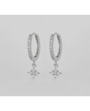 ARGOLLAS ESTRELLAS CIRCONITAS PLATA DE LEY RODIADA /...