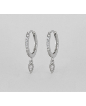 ARGOLLAS CONO CIRCONITAS PLATA DE LEY RODIADA /...