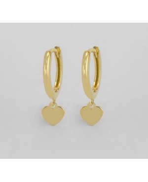 ARGOLLAS CORAZÓN LISOS PLATA DE LEY CHAPADA /...