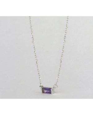 GARGANTILLA CIRCONITA MORADA PLATA DE LEY RODIADA /...