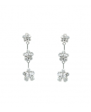 PENDIENTE FLOR CIRCONITAS ORO 18KL BLANCO / OT0110261
