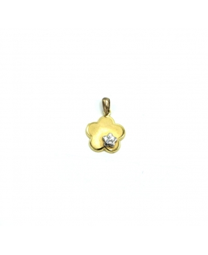COLGANTE FLOR BICOLOR ORO 18KL / A1626