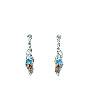 PENDIENTES CIRCONITAS COLORES PLATA DE LEY / IP0311224