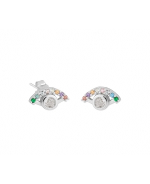 PENDIENTES CIRCONITAS COLORES PLATA DE LEY / JMD510231