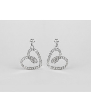 PENDIENTES CORAZÓN CIRCONITAS PLATA DE LEY /...