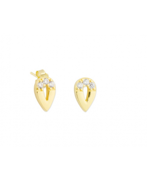 PENDIENTES LAGRIMA PLATA CHAPADA / JMD108243