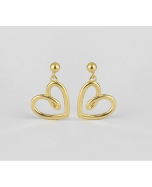 PENDIENTES CORAZÓN PLATA CHAPADA / JMD21012610
