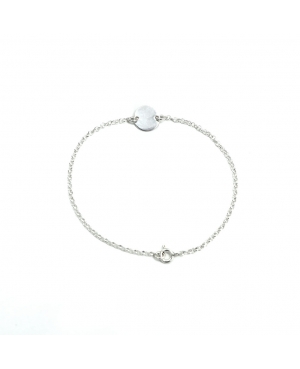 PULSERA PLACA REDONDA PLATA DE LEY / VM09102613