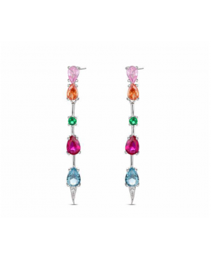 PENDIENTES CIRCONITAS COLORES PLATA DE LEY / PR13102216