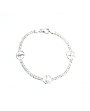 PULSERA CRUZ CARAVACA PLATA DE LEY / VM09102614