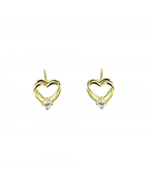PENDIENTES CORAZÓN DOBLE PLATA CHAPADA / VM17102619