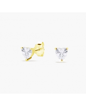 PENDIENTES CIRCONITA CORAZÓN PLATA CHAPADA / VM17102627
