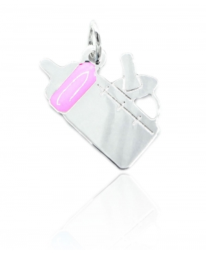 Colgante Biberón Franja Rosa