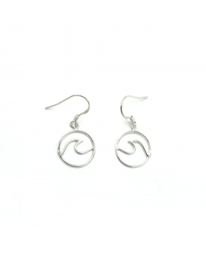 PENDIENTES OLA EN PLATA DE LEY